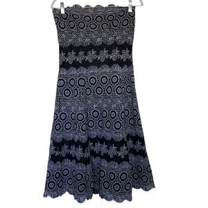 Filomena Fernandez Black and White Lace Strapless Dress